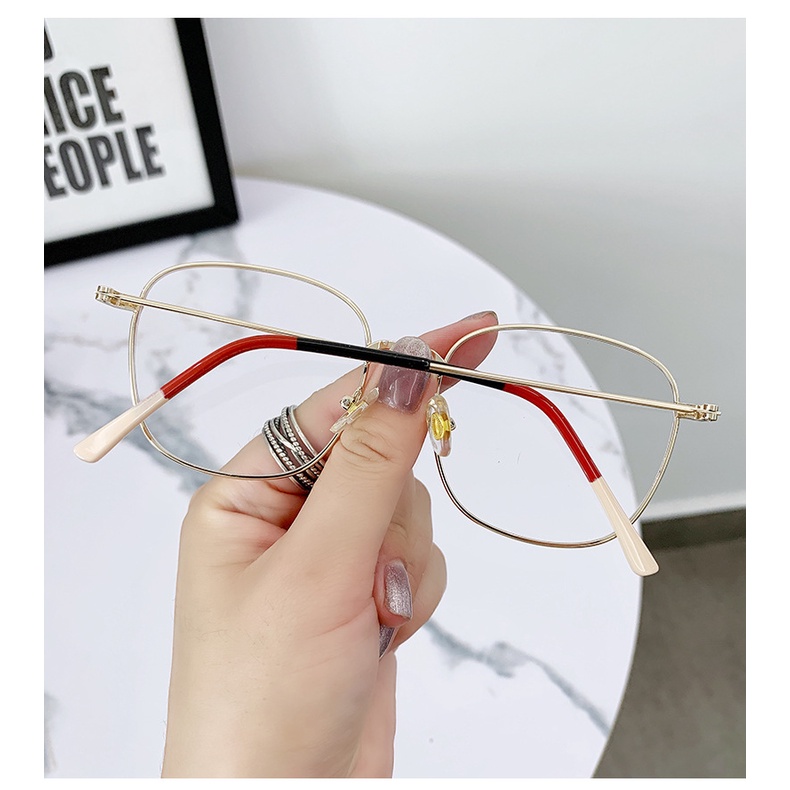 Phụ nữ mới kính bảo vệ bức xạ của nam giới kính cận thị chất liệu kim loại gọng lớn kính cận thị độ 0 ° đến-6.0 °