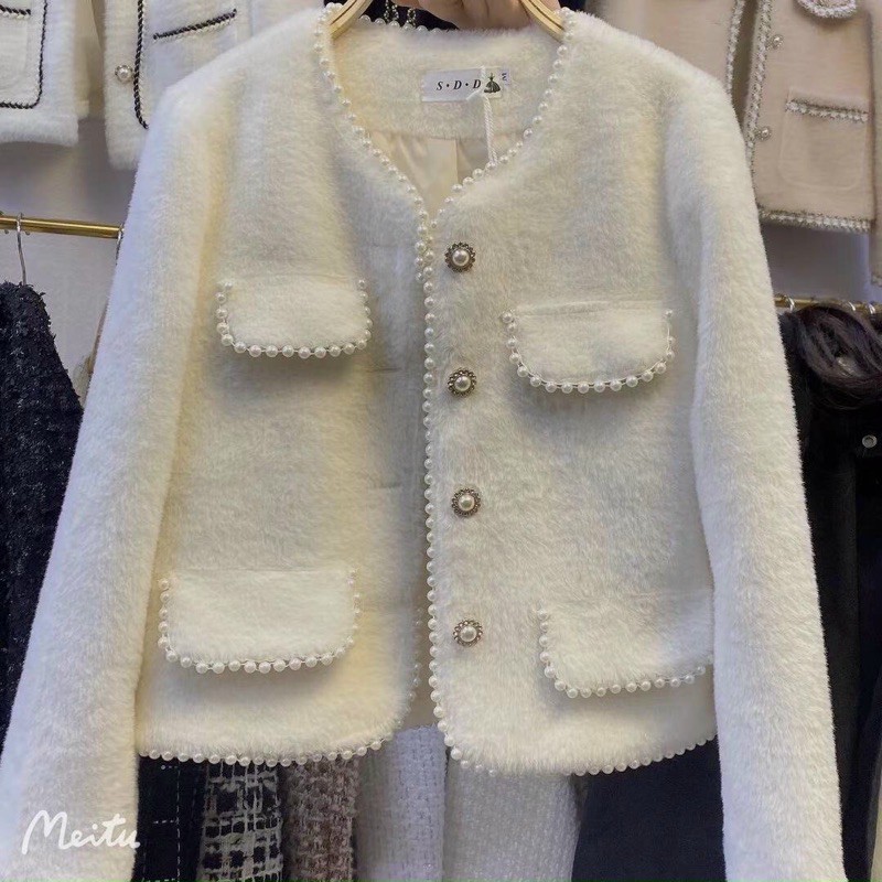 áo khoác dạ lông viền ngọc hàng SĐ mã 699 (sẵn) | BigBuy360 - bigbuy360.vn