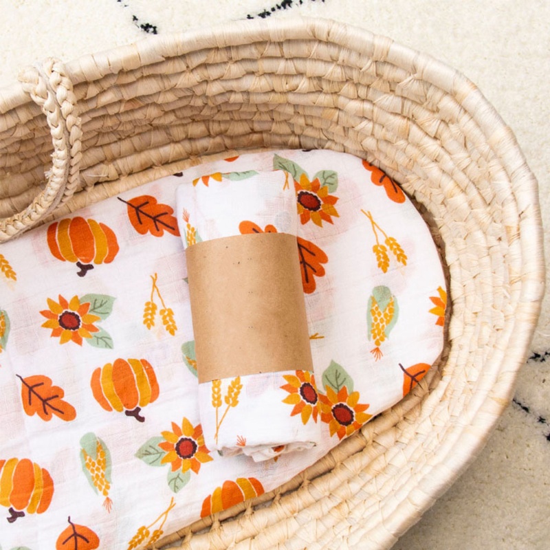 Chăn Quấn Em Bé Chất Liệu Cotton Nguyên Chất 120x120cm In Họa Tiết Xinh Xắn