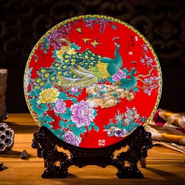 Đĩa tranh gốm sứ giang tây - đường kính 30 cm 9