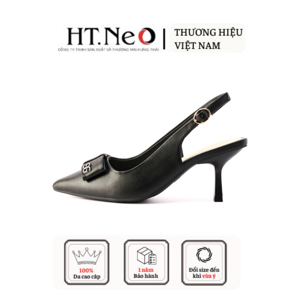 Sandal cao gót quai hậu nữ HT.NEO Thiết kế hiện đại cao gót nhỏ 6cm quai sau, mũi nhọn trẻ trung cá tính SDN128