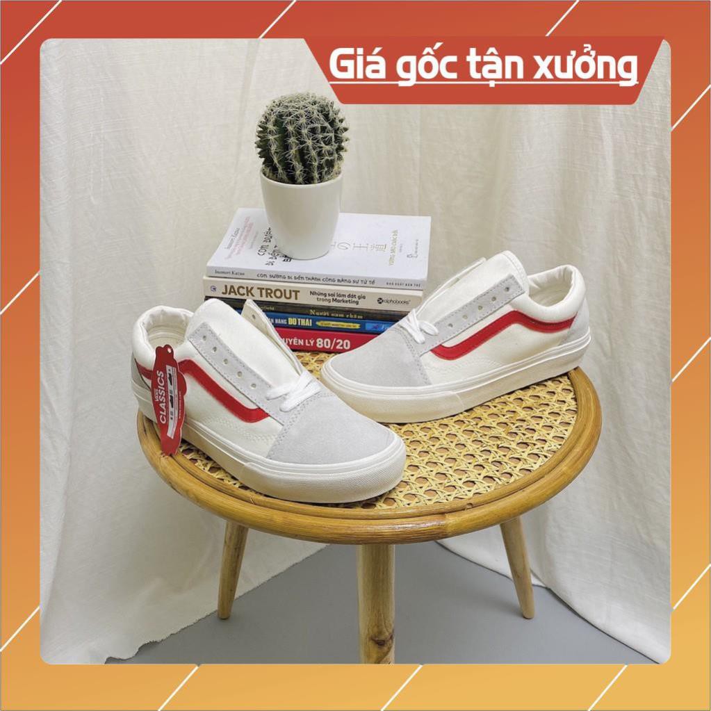 [FreeShip –Xả Sốc Hàng Xịn] Giày thể thao nam nữ Sneaker Van Full phụ kiện, Giầy Vans vạch đỏ  đủ bill box ✔Cam kết G