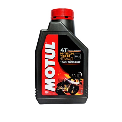 Nhớt motul H-tech , Nhớt tổng hợp 100% cho xe số côn tay Motul H-tech 10W40 1L