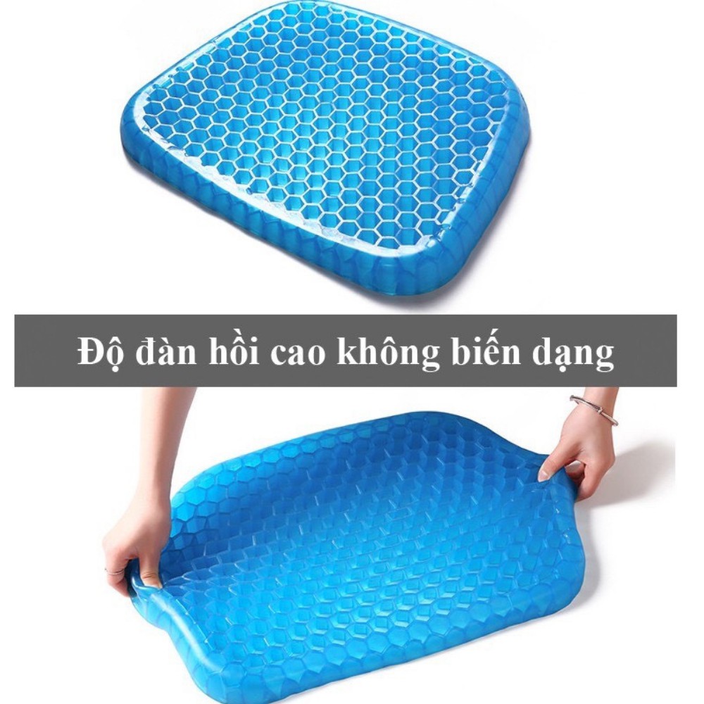 Đệm gel ngồi văn phòng , đệm gel ngồi xe hơi lưới 3D thoáng khí tuần hoàn máu TIME HOME