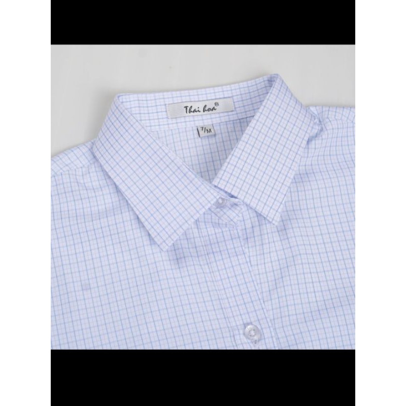 Áo sơ mi nữ Thái Hòa mã A09204 sọc caro vải sợi tre pha cotton