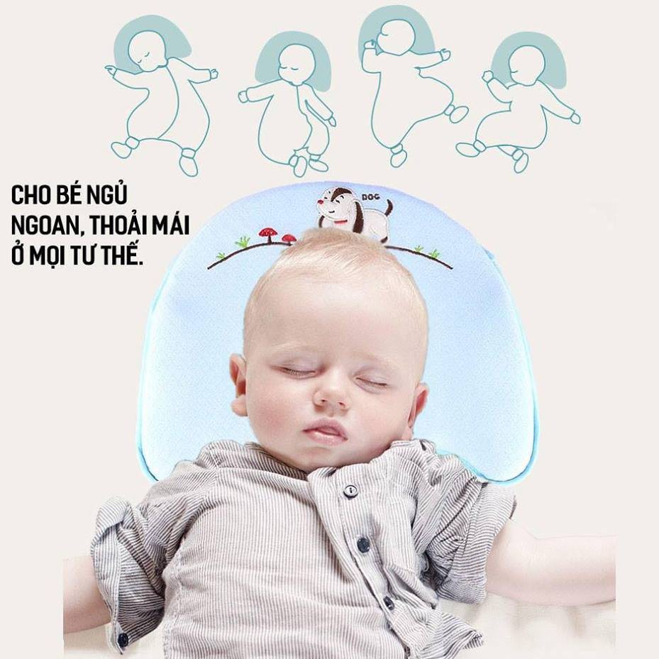 Gối chống méo bẹp đầu Babymow cho bé ( hàng full hộp chính hãng )