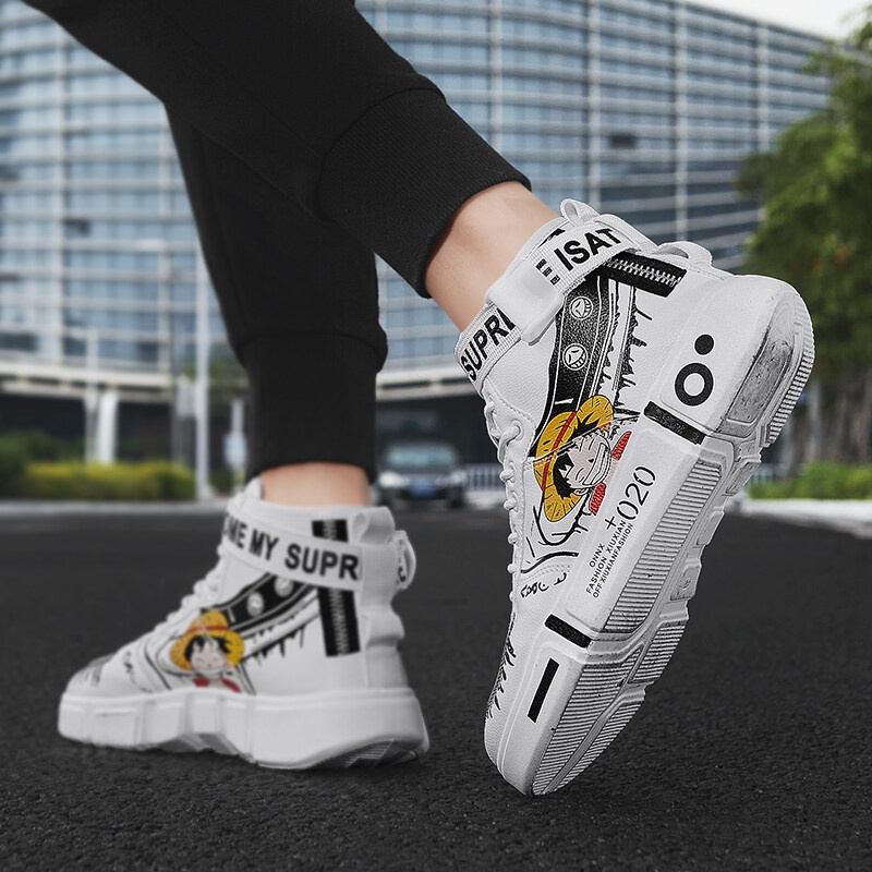 Giày Thể Thao Cổ Cao Thoáng Khí In Họa Tiết Hoạt Hình anime Thời Trang Cho Gia Đình