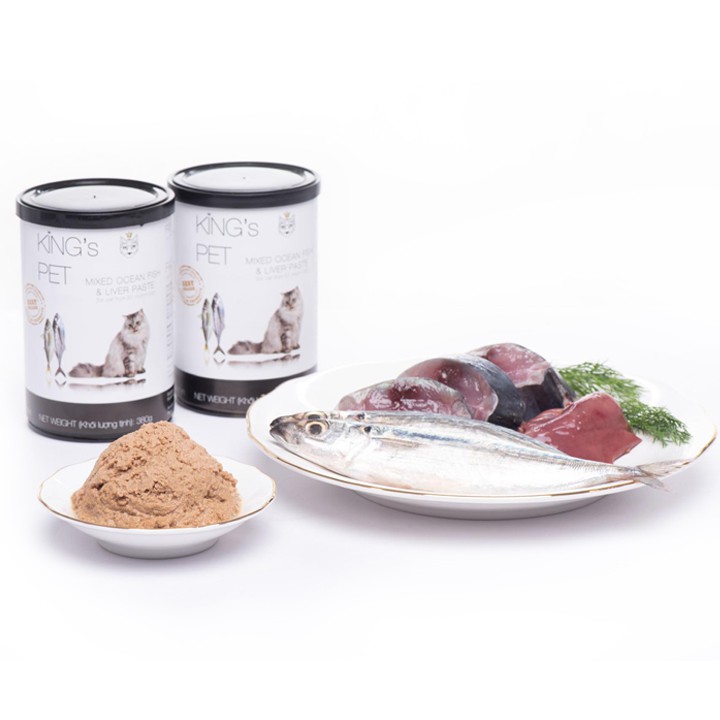 Thức ăn Pate cho mèo Kings Pet vị cá hộp 380gr