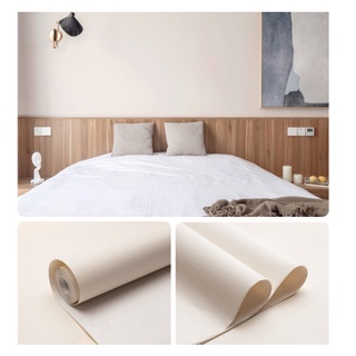Decal giấy dán tường trắng kem nhám khổ 45cm
