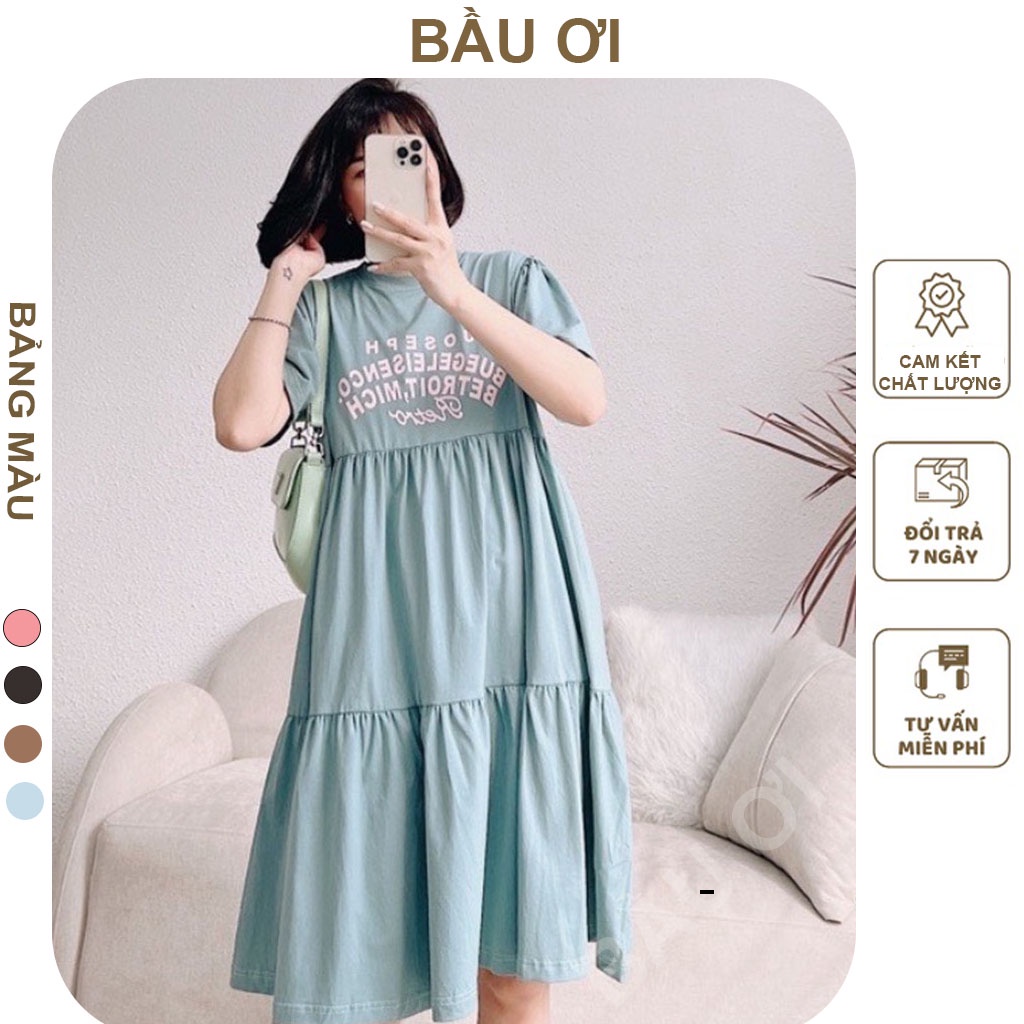 [BAUOII V60] VÁY BẦU BABY DOLL THỜI TRANG CÔNG SỞ HÀNG THIẾT KẾ - ĐẦM BẦU CỘC TAY CHẤT COTTON KIỂU DÁNG TRẺ TRUNG