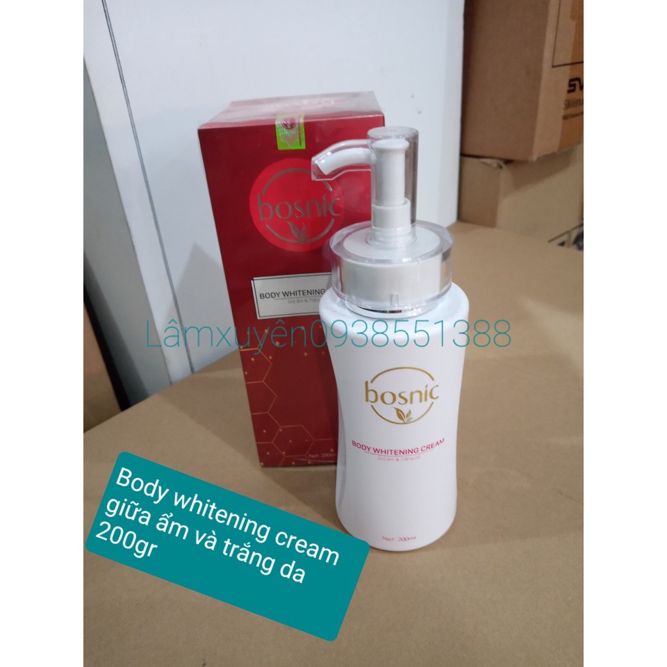 Kem body ( whitening cream ) BOSNIC 200gr LỌ giữ ẩm và trắng dagiúp làm trắng da,không bắt nắng ,không kích ứng