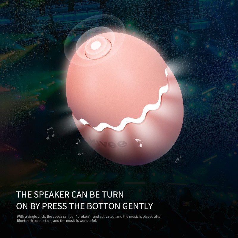 Loa bluetooth mini Kivee thiết kế hình quả trứng phạm vi kết nối lên đến 10m