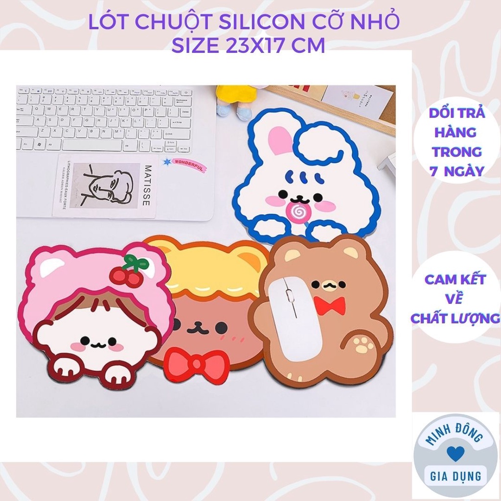 Lót chuột hình hoạt hình cỡ nhỏ 23x17cm bàn di chuột miếng lót chuột chống trượt chống thấm nước