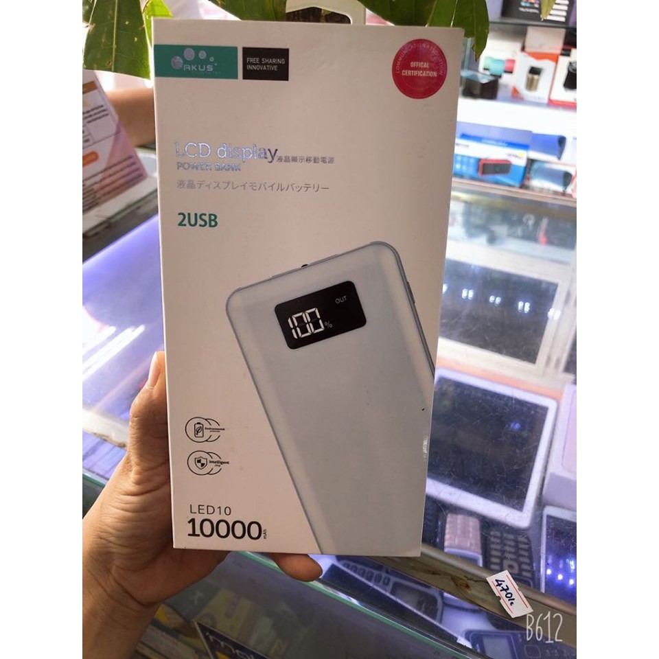 Pin dự phòng Akus Led10 10.000mAh ( Bảo hành 12 tháng )
