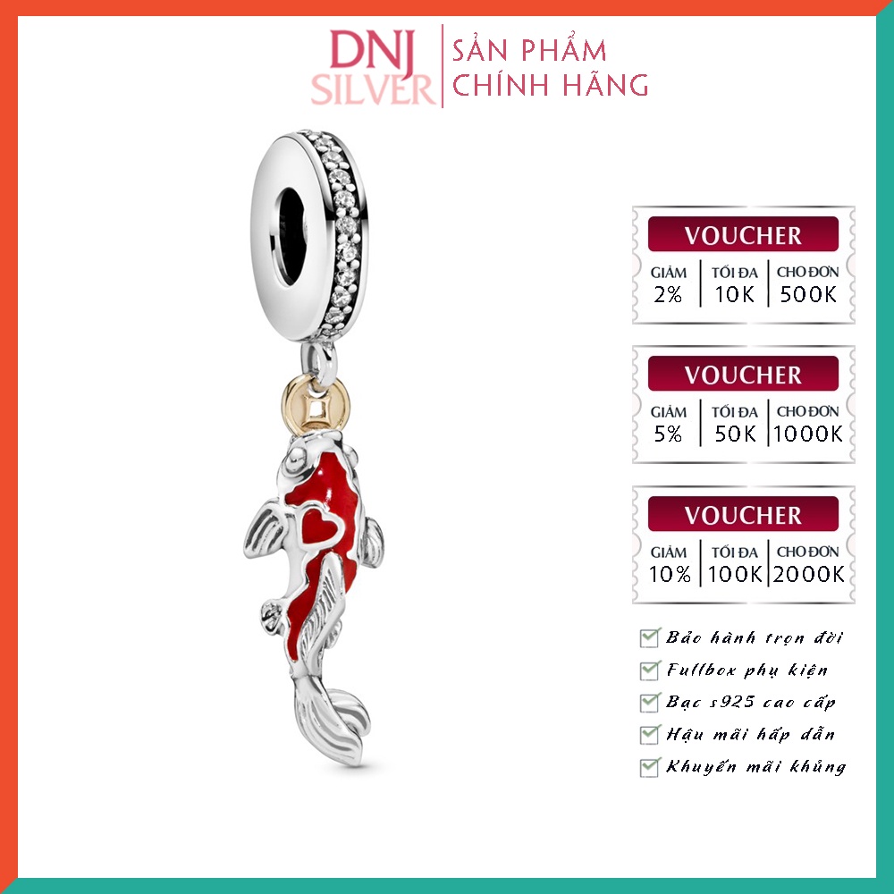 [Hàng cao cấp] Charm bạc 925 cao cấp, hàng chuẩn bạc - Charm Good Fortune Carp Fish thích hợp để mix vòng tay charm