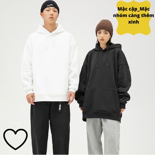 Áo khoác nỉ  Áo khoác hoodie nam nữ đẹp Quàng Châu form rộng Unisex chất nỉ ngoại 2 lớp dày dặn - LUXCY