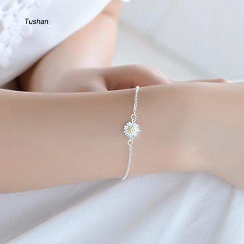 Lắc chân trang trí hoa cúc nhí mạ bạc đáng yêu cho nữ | BigBuy360 - bigbuy360.vn