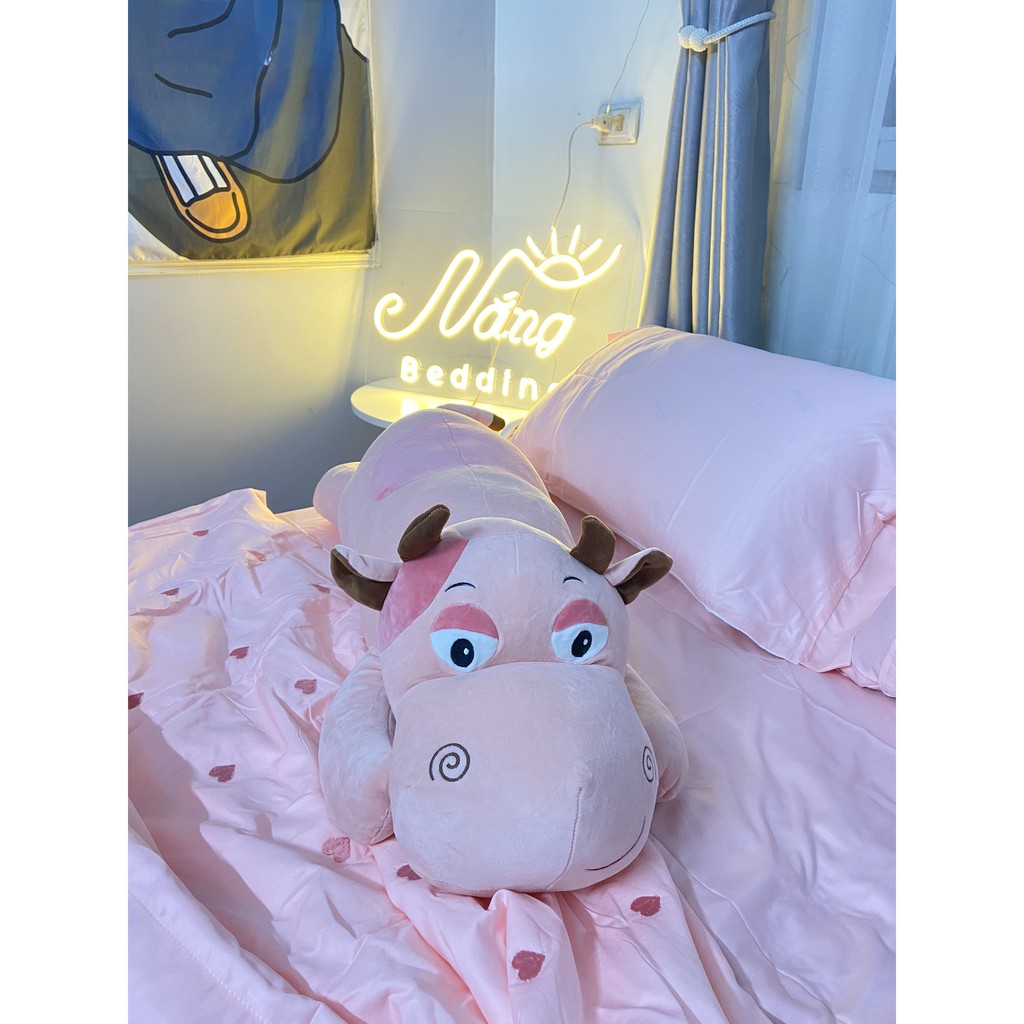 Gấu bông ôm cute cho bé   SIÊU TO dài 1met , vỏ bọc nỉ mềm mại , bông mịn siêu nảy chống xẹp