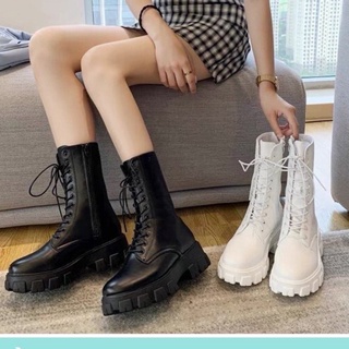 Giày bốt cao cổ kéo khoá cá tính phong cách thời trang mã 190