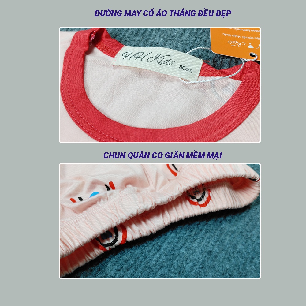 Bộ cộc tay mùa hè cho bé trai, bé gái chất liệu thun lạnh, thoáng mát, thấm hút mồ hôi tốt (HH01)