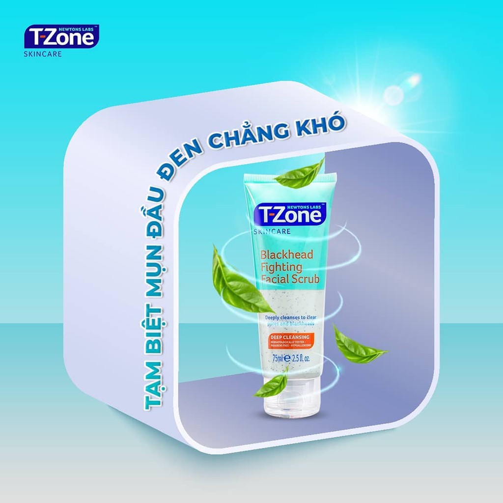 Kem Tẩy Da Chết T-ZONE Giảm Mụn Đầu Đen Tinh Chất Tràm Trà 75ml