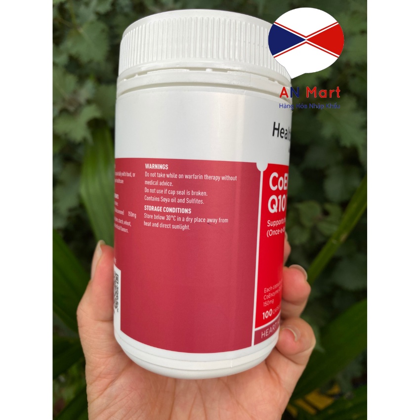 Viên uống bổ tim mạch Healthy Care CoEnzyme Q10 150mg 100 viên nhập khẩu Úc