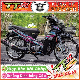 Tem Xe Sirius Hồng Xám Đen Mặt Trời Nhỏ - Tem Sirius 110 Đen Xám Hồng Siêu Đẹp - Mẫu Team Sirius Hồng Xám Đen (s018-A2)