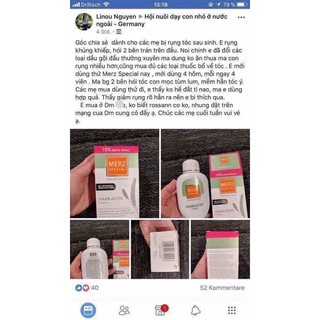Viên uống Merz Đức ngăn rụng tóc, kích thích mọc tóc an toàn cho mẹ sau sinh 120 viên-lifescare