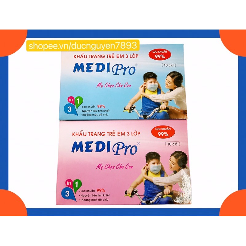 KHẨU TRANG TRẺ EM MEDIPRO hộp 10 cái