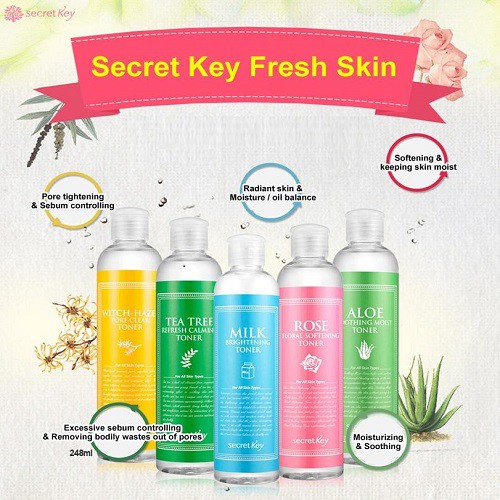 Nước hoa hồng dưỡng ẩm làm dịu da Secret Key Aloe Soothing Moist Toner 248ml _ Secret Key Chính Hãng