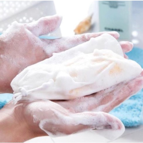 HHM Túi Lưới Đựng Xà Phòng Tạo Bọt Tiện Lợi / Sợi Linen  Tự Nhiên Tẩy Da Chết- Kích Thước 15*10 cm