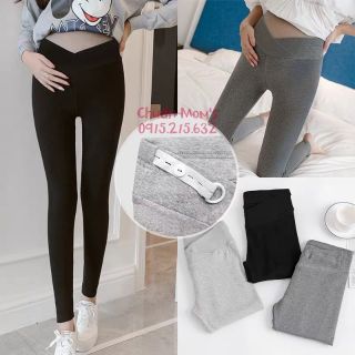 Quần legging cạp chéo cải tiến, quần bầu mẫu mới 2020
