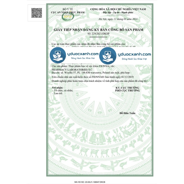 Mua  FIONNA 30 viên, Hỗ trợ giảm nguy cơ thiếu máu - Y Dược Xanh