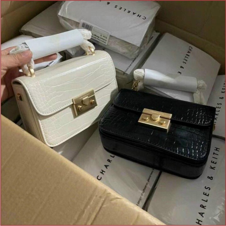 Túi Cnk Nữ Vân Da Rắn Sang Chảnh Cho Lady Công Sở DC2001 Có Dây Gắn Rời