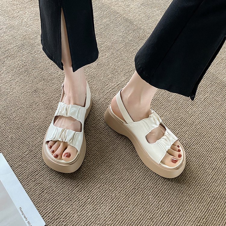 Giày Sandal Hở Ngón Mũi Tròn Hở Ngón Thoải Mái Phong Cách Mới Dễ Phối Đồ