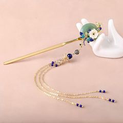 TD034 Trâm cài tóc đồng điếu xanh lá