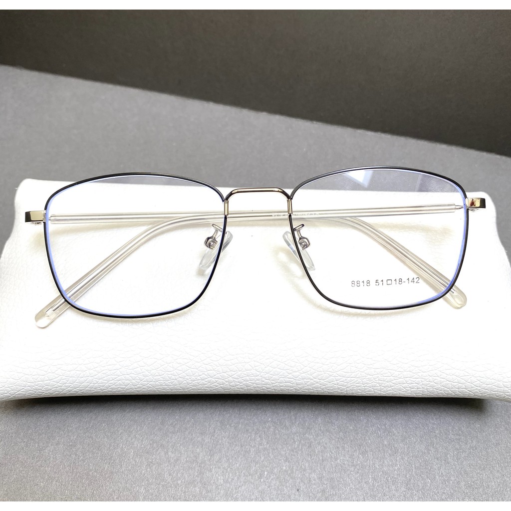 Gọng kính vuông kim loại mảnh nhẹ cao cấp E8818 dành cho nam và nữ | BigBuy360 - bigbuy360.vn