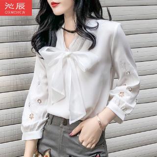 Áo Sơ Mi Chiffon Thêu Họa Tiết 525