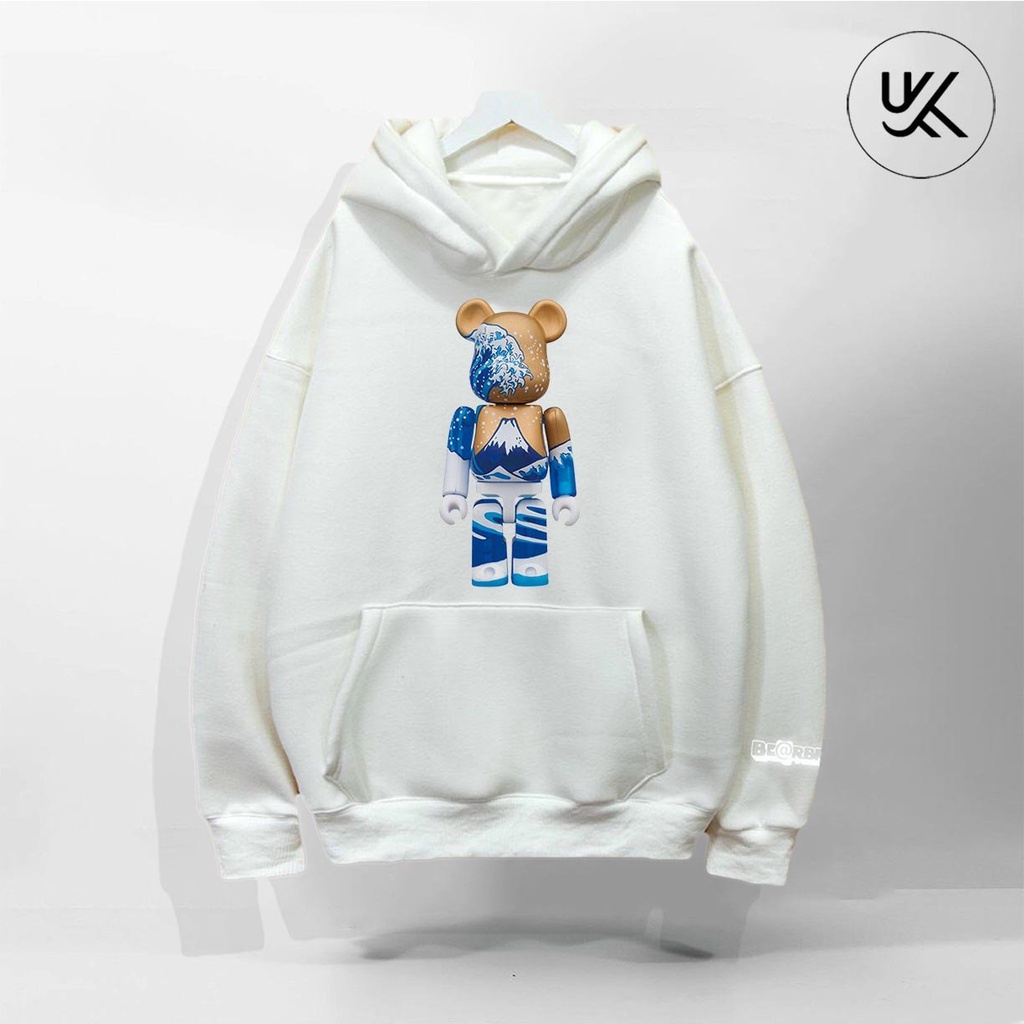 Áo Nỉ HOODIE BEARBRICK (tay áo in Phản Quang Bạc), Form Dáng Rộng, áo nỉ bông hoodie unisex nam nữ. kkimshop