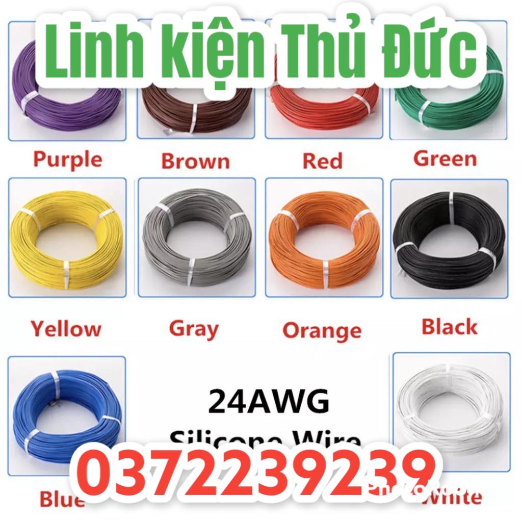 Lktd BN. Cuộn 5m dây 24 AWG Silicon dẻo, chống cháy UL3239 chịu nhiệt 200độ.