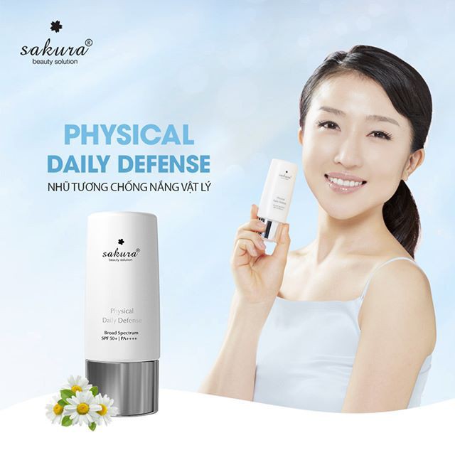 [FREESHIP]  Kem chống nắng vật lý Sakura Physical Daily Defense SPF 50+ PA ++++