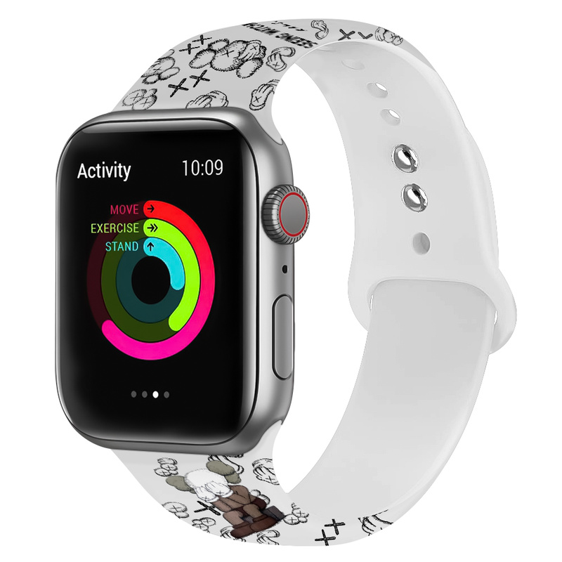 Dây Silicon Họa Tiết Sesame Street Thời Trang Dễ Thương Cho Đồng Hồ Iwatch Series 6 Se 5 4 3 2 1 38mm 40mm 42mm 44mm