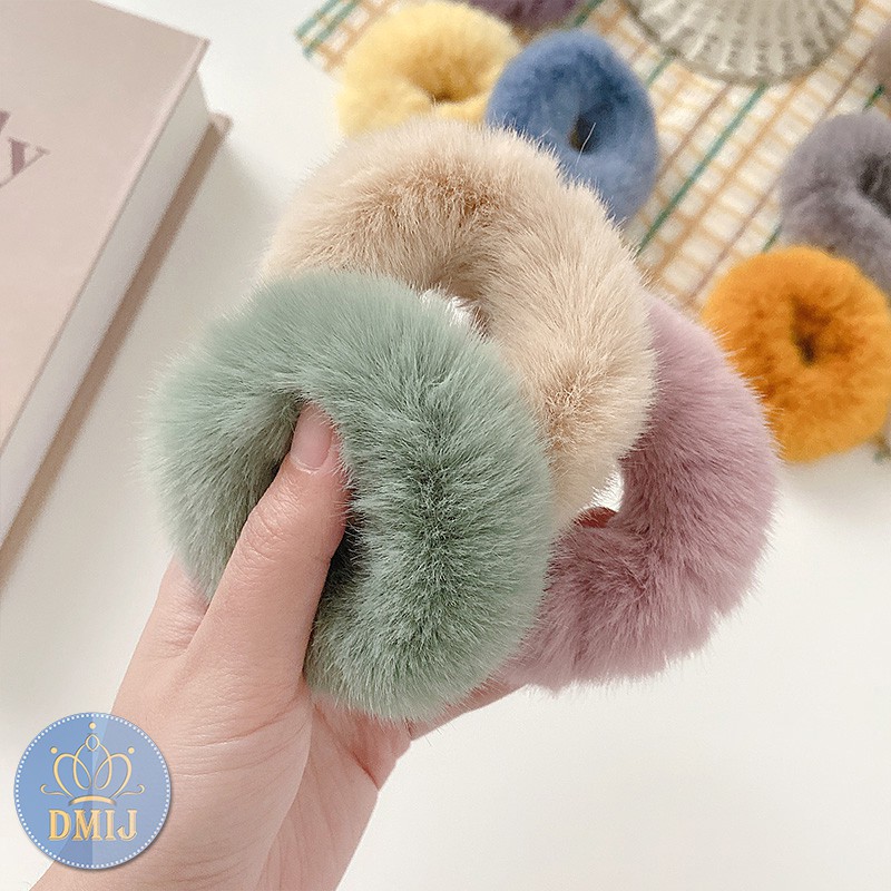 [Mã FAMARAL2 giảm 10K đơn 50K]Cột Tóc Vải Nhung Scrunchies Màu Trơn, Dây Buộc Tóc Scrunchies