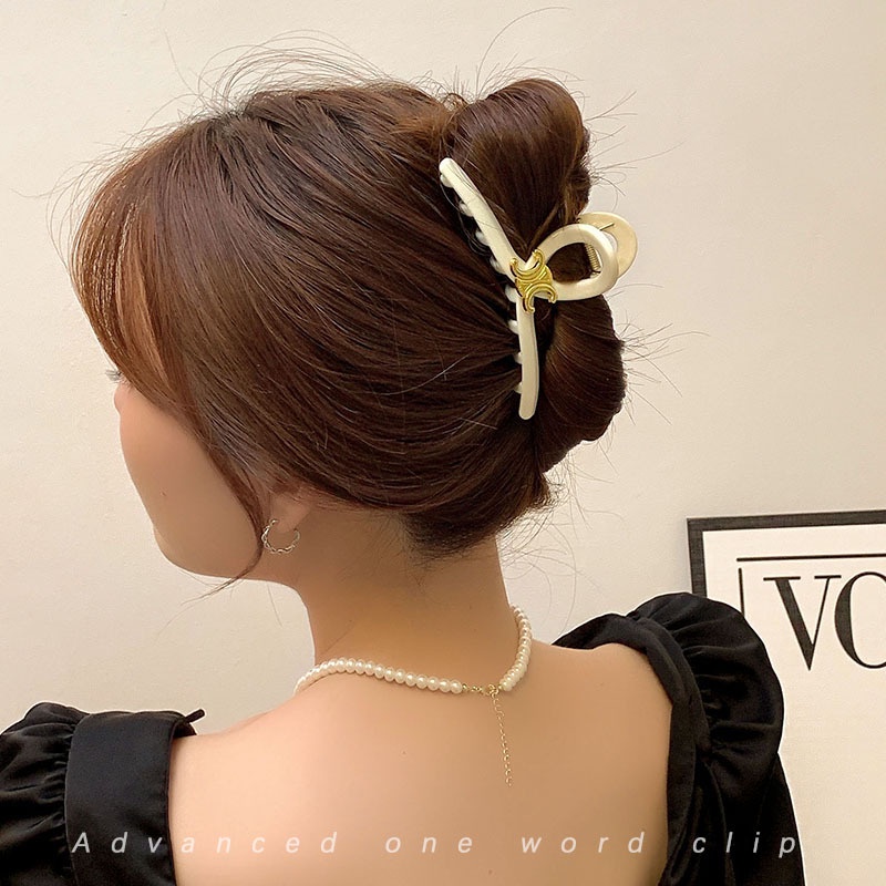 Kẹp Tóc Hình Cá Mập Màu Đen Phong Cách Retro 2022 Cho Nữ