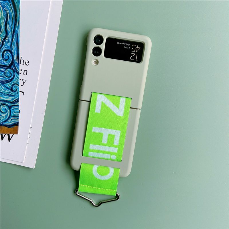Ốp Samsung Z Flip 4 - Z Flip 3 - Z Flip3 - Flip4 5G sắc màu nổi bật kèm dây vải cầm tay cá tính dễ thương