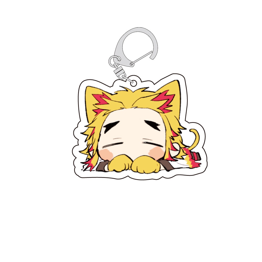 (Mica trong acrylic) Móc khóa in hình KIMETSU NO YAIBA in hình THANH GƯƠM DIỆT QUỶ ver TAI THÚ NẰM NGỦ chibi