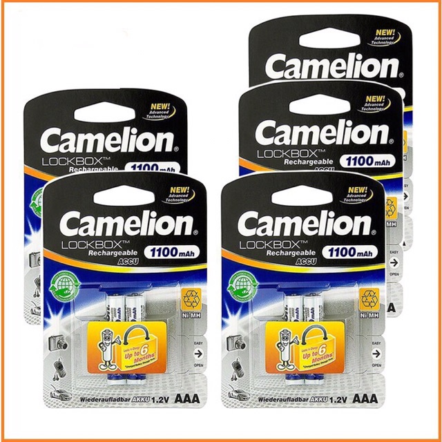 Combo 10 Viên Pin Sạc AAA Camelion 1100 mAh Chính Hãng Vỉ 2 Viên