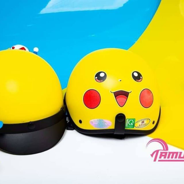 Nón bảo hiểm PiKaChu, Doraemon má hồng, Gấu Trúc KHÔNG KÈM PHỤ KIỆN