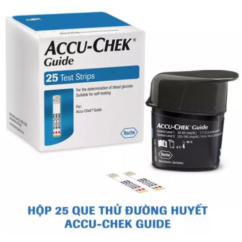 HỘP 25 QUE THỬ ACCUCHEK GUIDE HÀNG CHÍNH HÃNG - HẠN SỬ DỤNG XA NHẤT THỊ TRƯỜNG