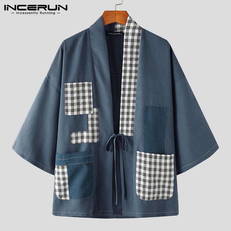 Áo khoác cardigan INCERUN tay 3/4 phong cách Vintage thời trang nam nữ | BigBuy360 - bigbuy360.vn